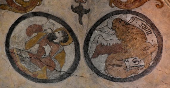Peinture des évangélistes : saint Marc et son lion