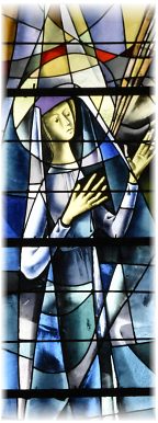 L'Assomption, vitrail de Max Ingrand dans l'abside nord
