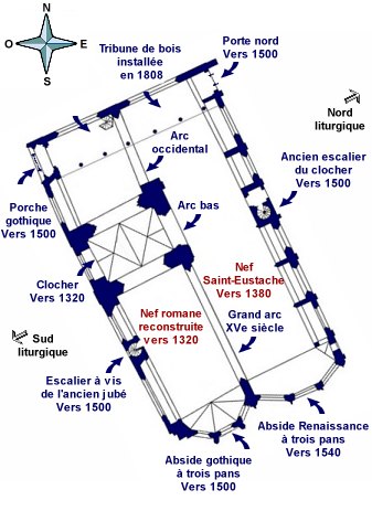 Plan actuel de l'église Saint-Sauveur