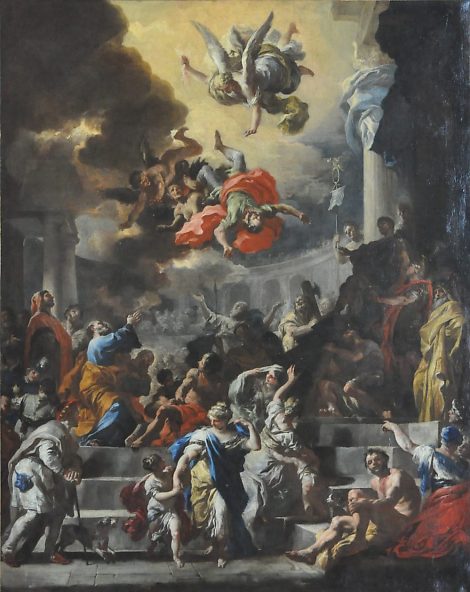 «La Chute de Simon le Magicien» de Francesco Solimena (1657–1747)