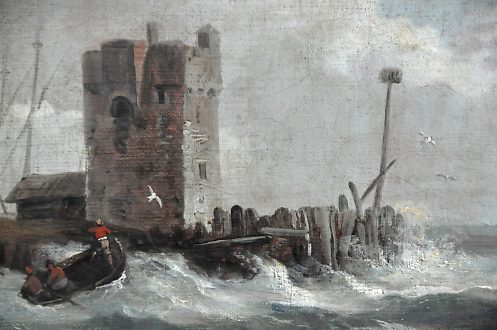 «Mer agitée» de Willem Van de Velde (1633–1707), détail
