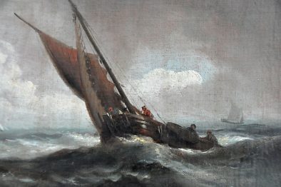 «Mer agitée» de Willem Van de Velde (1633–1707), détail
