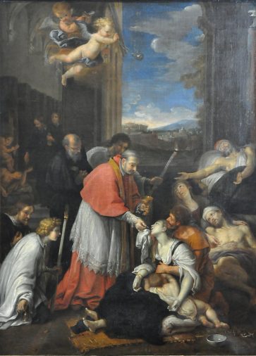 «Saint Charles-Borromée donnant la communion aux pestiférés  de Milan» de Pierre Mignard (1612-1695), vers 1657