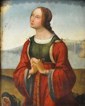 «Sainte Marguerite en prière» de Lorenžo Costa (vers 1460–1536)