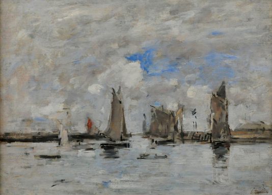 «Entrée du port de Trouville à marée haute» d'Eugène Boudin (1824–1898), vers 1892–1896