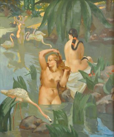 «Femmes se baignant dans une rivière» de Pierre-Henri Ducos de la Haille