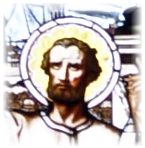 saint André dans le vitrail central de l'abside
