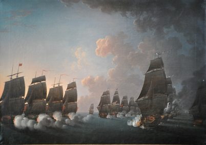 «Combat de la Dominique le 17 avril 1780», huile sur toile, 1789