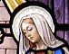 La Vierge dans le vitrail de l'Annonciation (Charles Lorin, 1909)