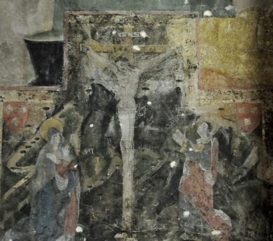 Peinture murale «La Crucifixion» près de la tribune (XVe  siècle)