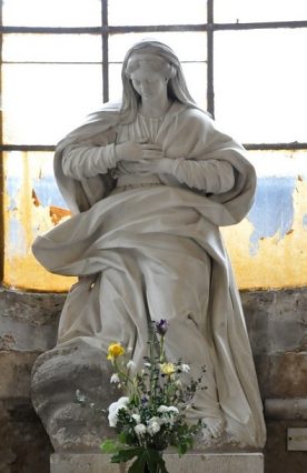 Statue de la Vierge, marbre de Carrare du sculpteur Bridan