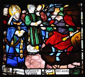 Saint Denis, Rustique et Éleuthère paraissent devant le préfet Fescennius