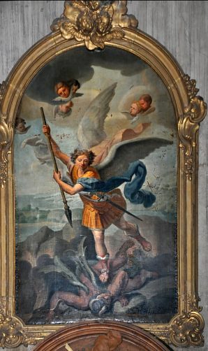 Tableau de saint Michel terrassant le diable