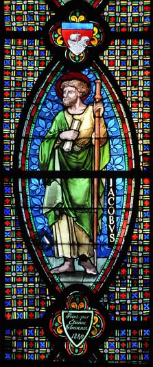 Baie 104 de l'abside, détail : saint Jacques (XIXe siècle)