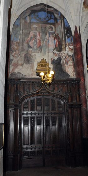 Porte gothique de l'ancienne sacristie et fresque de Victor-Louis Mottez (1809-1897)