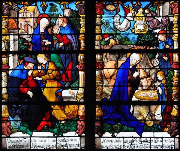 Le doute de Joseph et la Nativité par Jean Chastellain, 1517.