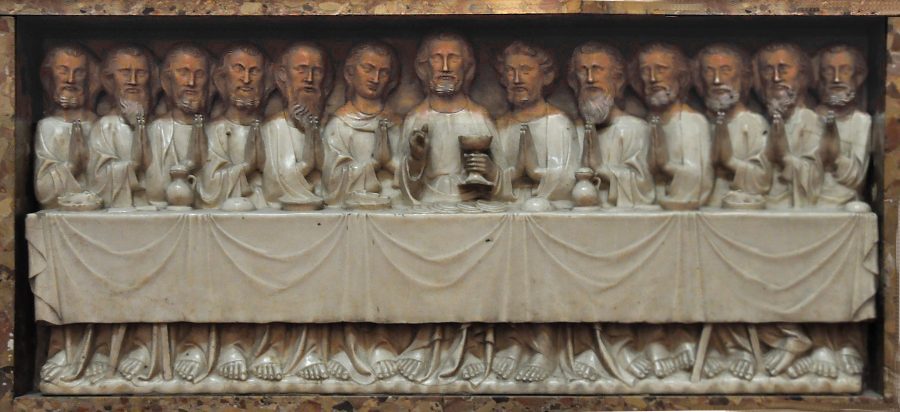 La Cène, bas-relief en marbre attribué à Évrard d'Orléans (XIVe siècle)