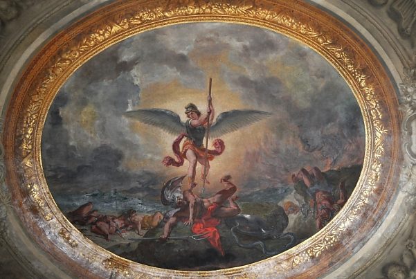 «Saint Michel terrassant le dragon» par Eugène Delacroix (1798–1863) 