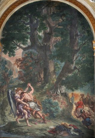 «Le Combat de Jacob avec l'Ange» par Eugène  Delacroix (1798-1863)
