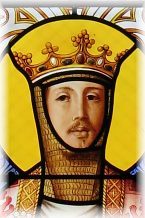 Vitrail «Saint Ferdinand Roi» avec le visage du prince défunt