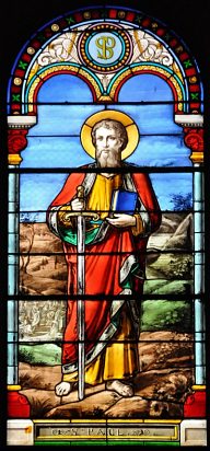 Vitrail dans la nef, saint Paul
