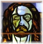 Le Christ dans un vitrail de Louis Barillet