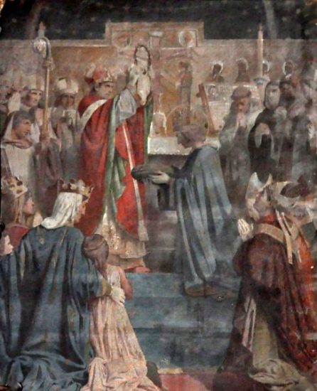 «Consécration de la Sainte Chapelle, Saint Louis offre la couronne d'épines»