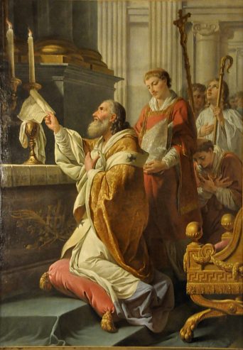 «Saint Ambroise présente à Dieu la lettre de Théodose»