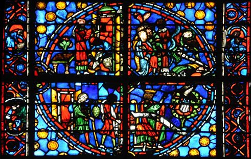 Vitrail de la Passion (vers 1220-1230). Baie 10.