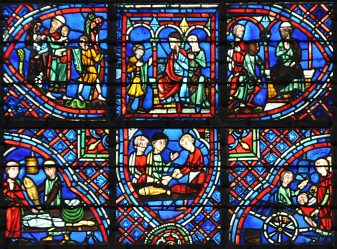 Vitrail de Saint-Julien l'Hospitalier (vers 1220-1230) 
