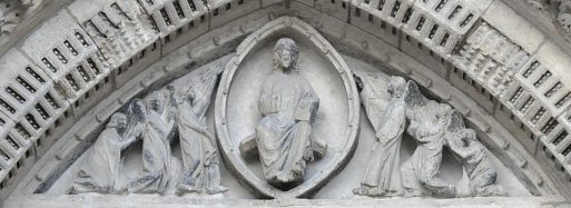 La Lapidation de saint Étienne (partie supérieure du tympan)