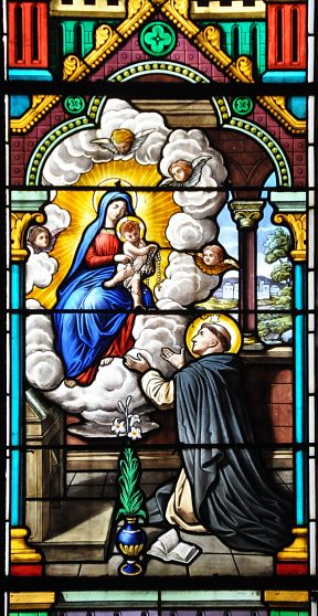 Saint Dominique reçoit le Rosaire