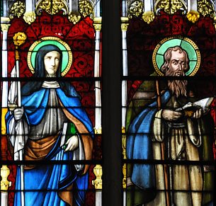 Sainte Austreberthe et saint Paul Ermite, détail