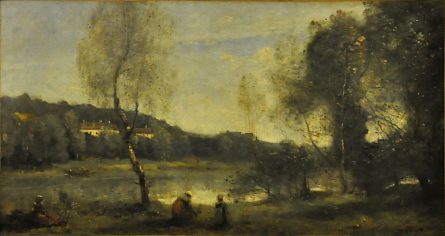 «Ville-d'Avray, l'étang au bouleur devant les villas», 1873.