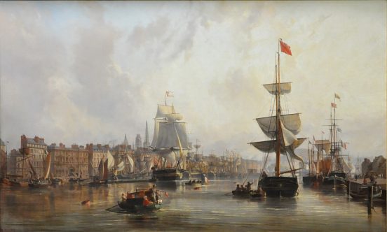 «Le Port de Rouen, vue générale», 1855.  
