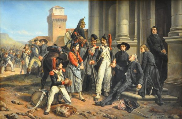 «Soldats de l'armée d'Italie assistant des prêtres français émigrés», 1855.
